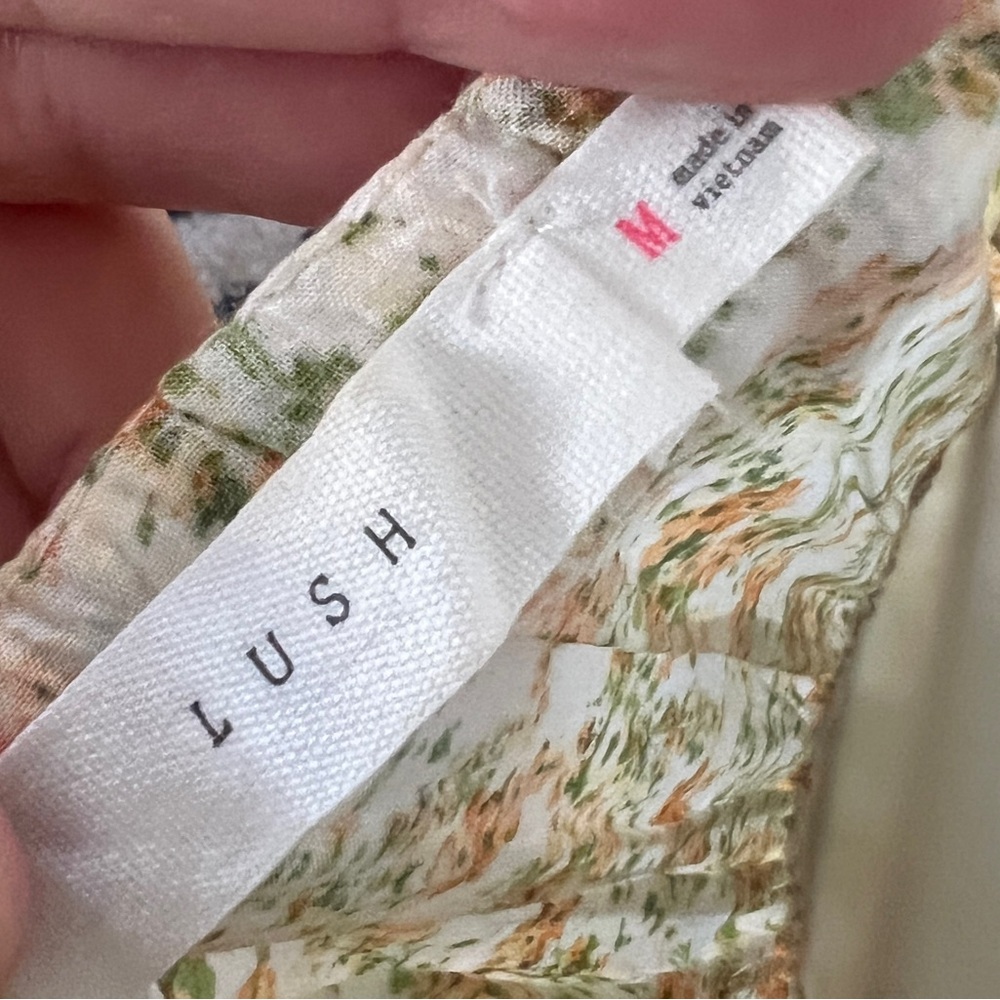 Lush Vintage Floral Yellow Midi Dress M - Picture 8 of 9